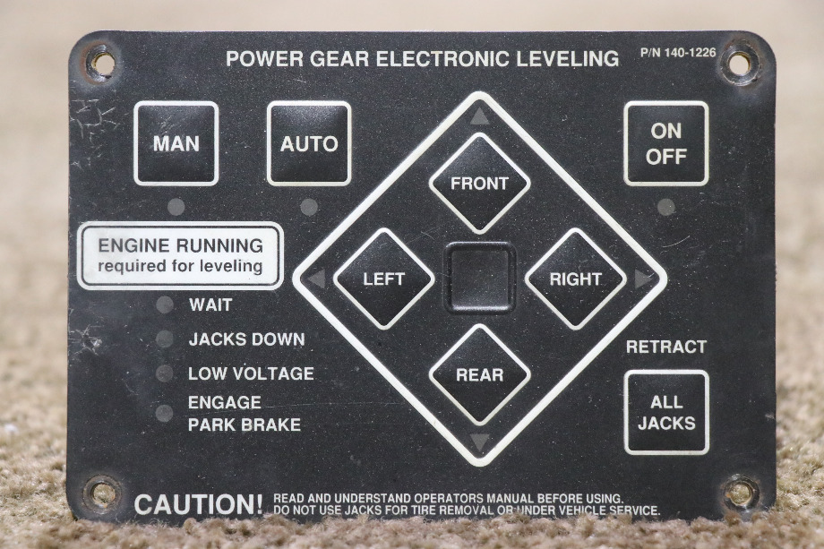 USED POWER GEAR ELECTRONIC LEVELING TOUCH PAD 140-1226 RV/MOTORHOME PARTS FOR SALE RV Components 
