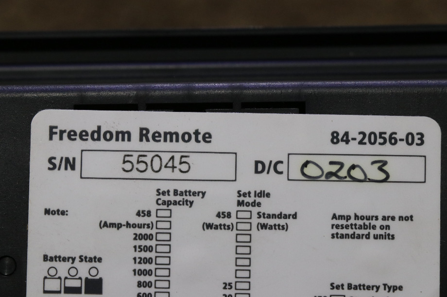 USED RV/MOTORHOME XANTREX FREEDOM REMOTE 84-2056-03 FOR SALE RV Components 