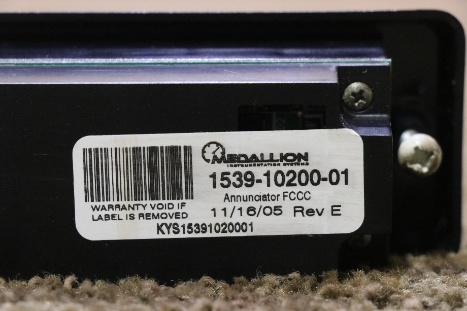 USED MEDALLION ANNUNCIATOR 1539-10200-01 RV/MOTORHOME PARTS FOR SALE RV Components 