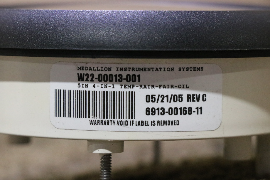 USED FREIGHTLINER 4 IN 1 W22-00013-001 OIL / ENGINE / FRONT / REAR DASH GAUGE MOTORHOME PARTS FOR SALE RV Components 