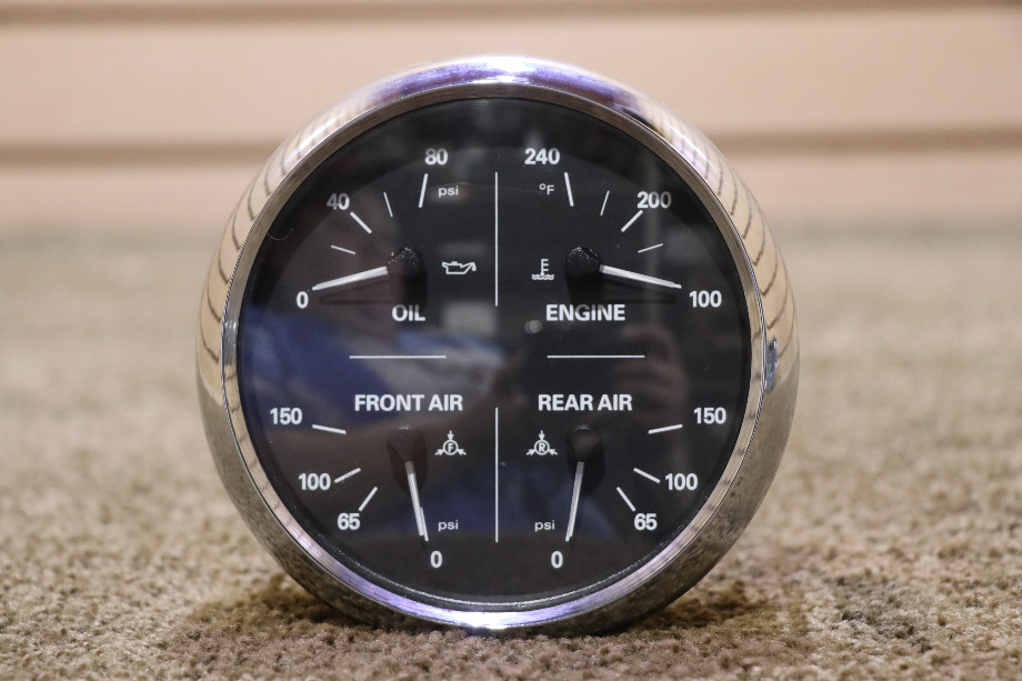 USED MOTORHOME FREIGHTLINER 4 IN 1 W22-00013-002 OIL / ENGINE / FRONT / REAR DASH GAUGE FOR SALE RV Components 
