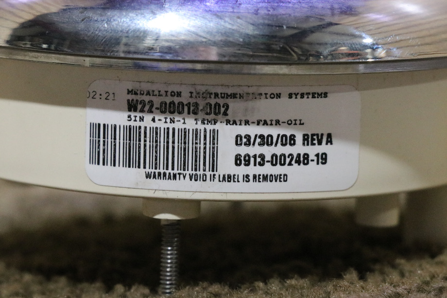 USED MOTORHOME FREIGHTLINER 4 IN 1 W22-00013-002 OIL / ENGINE / FRONT / REAR DASH GAUGE FOR SALE RV Components 