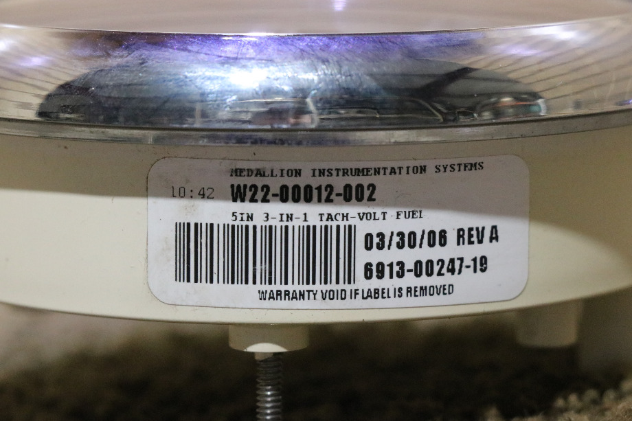 USED RV/MOTORHOME FREIGHTLINER 3 IN 1 TACH / FUEL / VOLT DASH GAUGE W22-00012-002 FOR SALE RV Components 