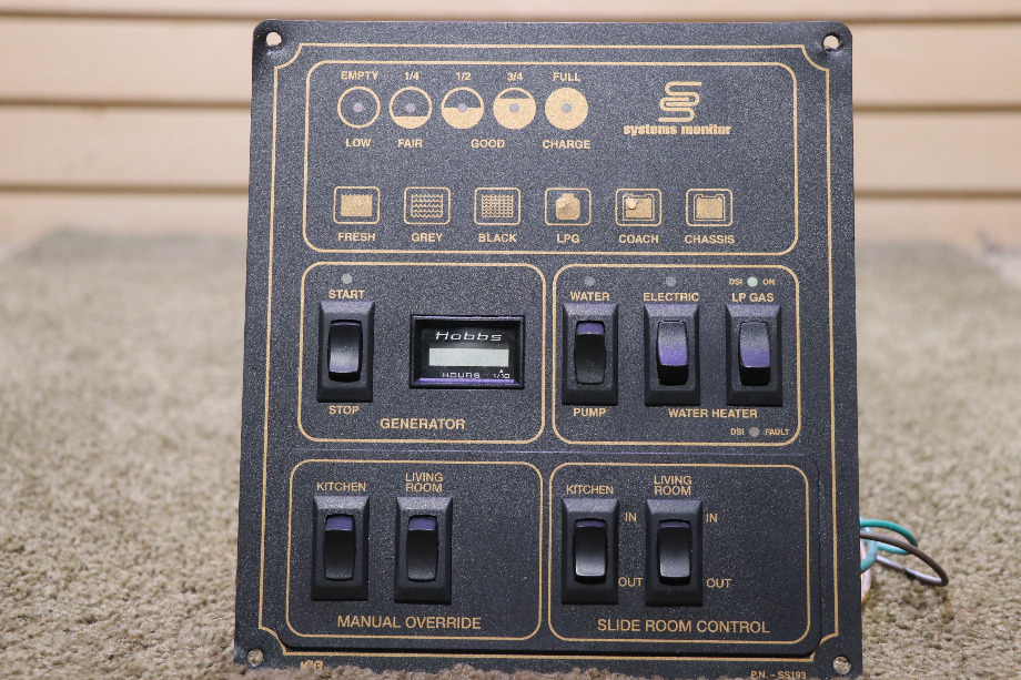 USED KIB SS193 SYSTEMS MONITOR PANEL MOTORHOME PARTS FOR SALE RV Components 