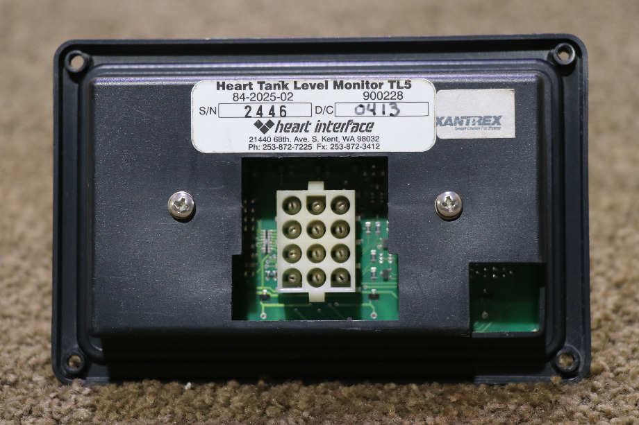 USED HEART INTERFACE 84-2025-02 TANK LEVEL MONITOR TL5 MOTORHOME PARTS FOR SALE RV Components 