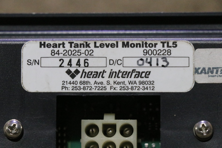 USED HEART INTERFACE 84-2025-02 TANK LEVEL MONITOR TL5 MOTORHOME PARTS FOR SALE RV Components 