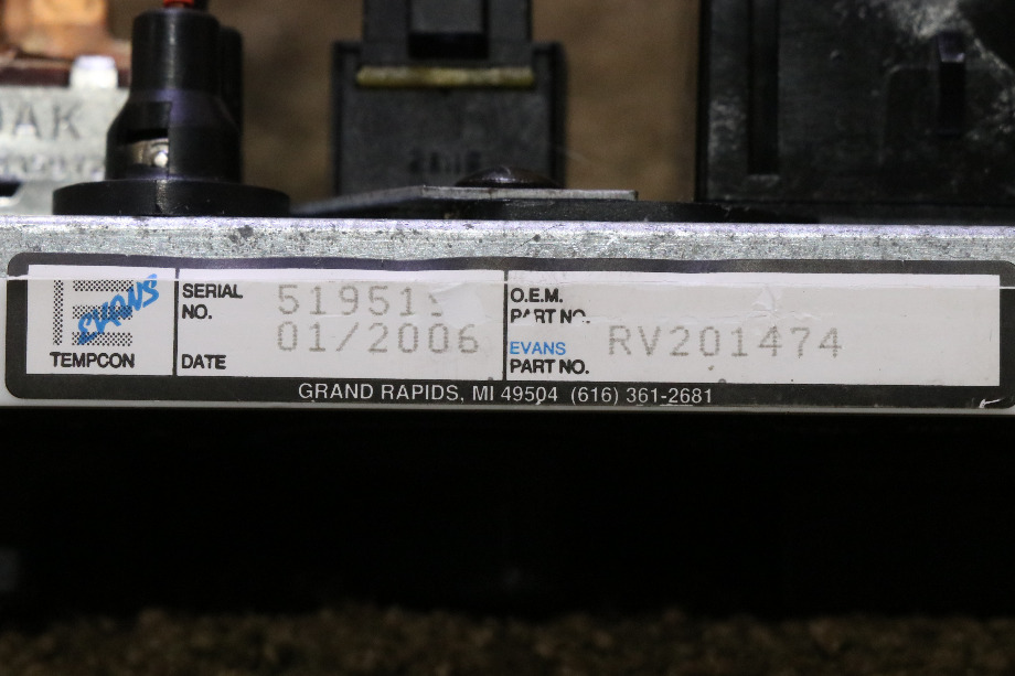 USED RV RV201474 EVANS TEMPCON DASH AC CONTROL PANEL FOR SALE RV Components 