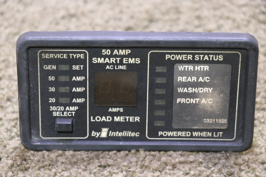 USED MOTORHOME INTELLITEC 00-00684-100 50 AMP SMART EMS DISPLAY PANEL FOR SALE RV Components 