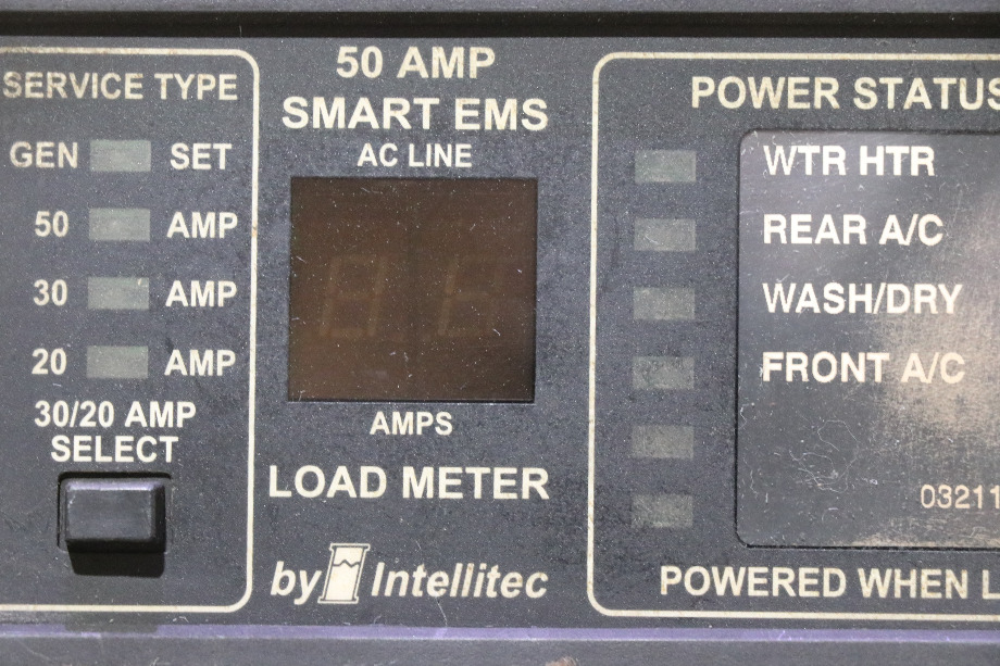 USED MOTORHOME INTELLITEC 00-00684-100 50 AMP SMART EMS DISPLAY PANEL FOR SALE RV Components 