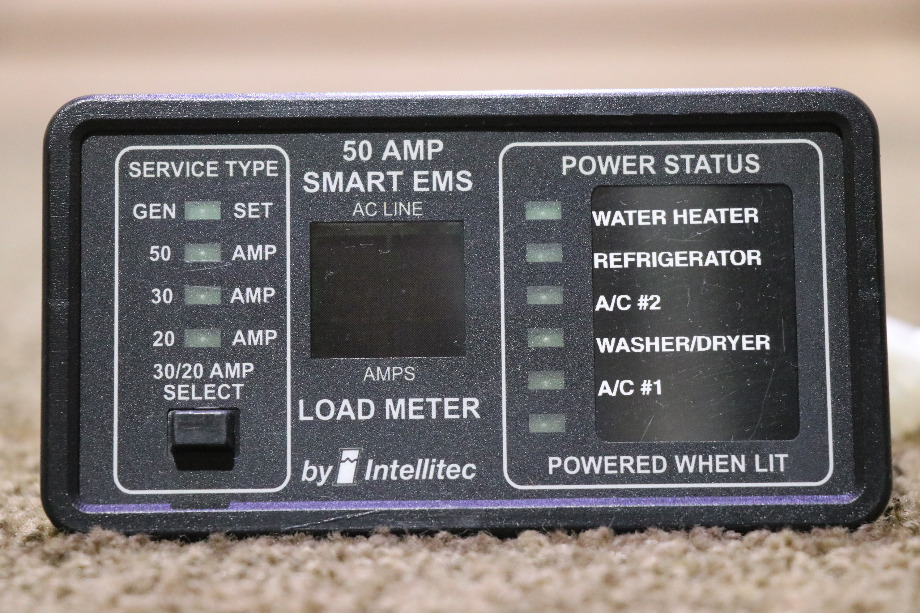 USED INTELLITEC 00-00903-150 50 AMP SMART EMS DISPLAY PANEL MOTORHOME PARTS FOR SALE RV Components 