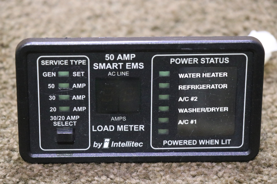 USED INTELLITEC 00-00903-150 50 AMP SMART EMS DISPLAY PANEL MOTORHOME PARTS FOR SALE RV Components 