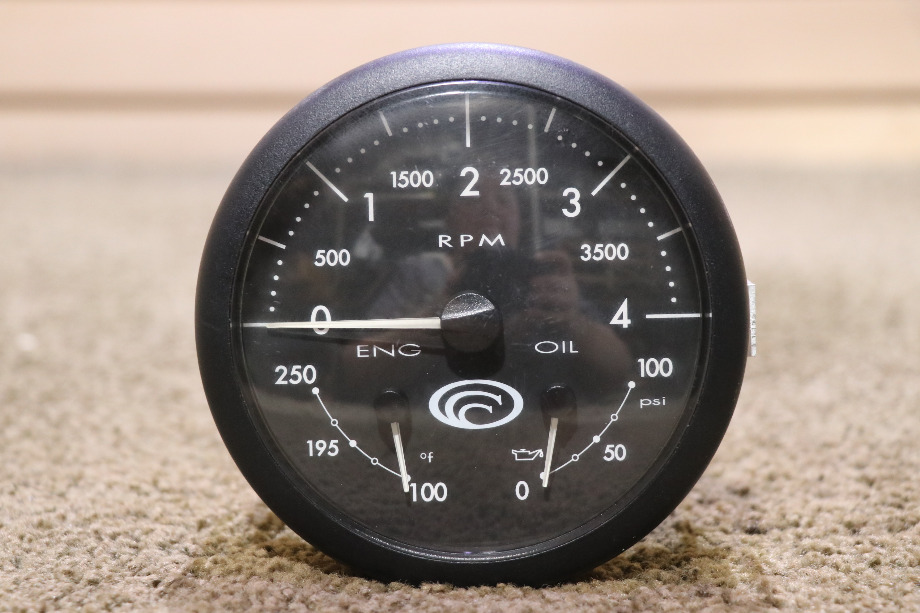 USED 6913-00239-11 COUNTRY COACH 3 IN 1 TACH / ENG / OIL DASH GAUGE RV PARTS FOR SALE RV Components 