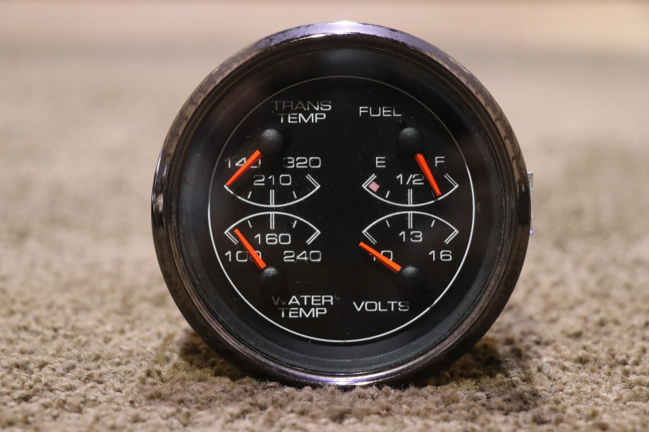 USED RV/MOTORHOME 4 IN 1 TRANS TEMP / FUEL / WATER TEMP / VOLTS DASH GAUGE FOR SALE RV Components 