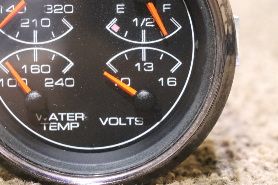 USED RV/MOTORHOME 4 IN 1 TRANS TEMP / FUEL / WATER TEMP / VOLTS DASH GAUGE FOR SALE RV Components 