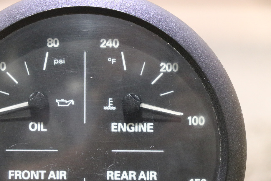 USED RV/MOTORHOME FREIGHTLINER 4 IN 1 OIL / ENGINE / FRONT / REAR DASH GAUGE 6913-00168-11 FOR SALE RV Components 