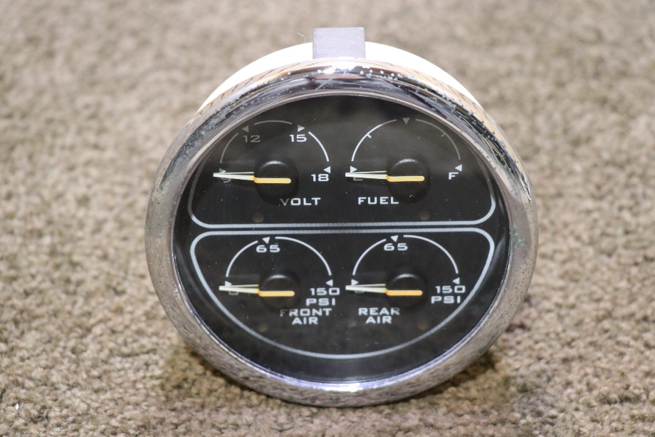 USED MOTORHOME SPARTAN 4 IN 1 00041345 VOLT / FUEL / FRONT / REAR DASH GAUGE FOR SALE RV Components 