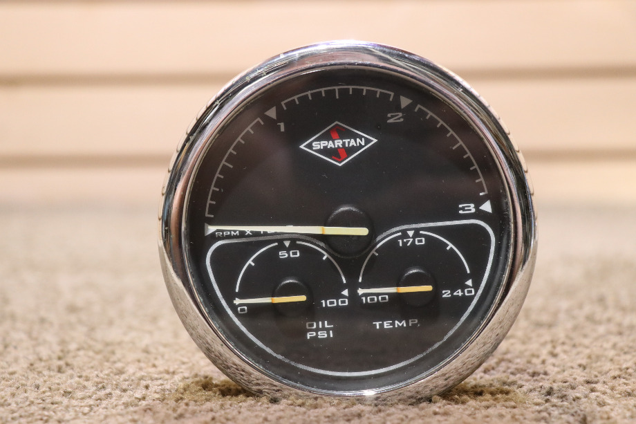 USED RV/MOTORHOME SPARTAN 3 IN 1 TACH / OIL / TEMP DASH GAUGE 00041318 FOR SALE RV Components 