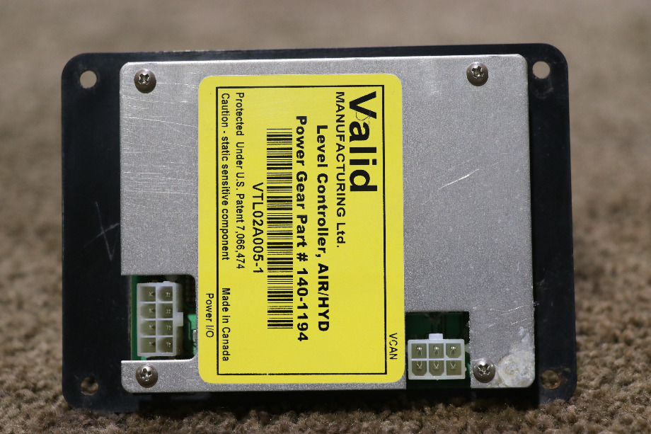 USED RV/MOTORHOME VALID AIR/HYD LEVEL CONTROLLER TOUCH PAD 140-1194 / VTL02A005-1 FOR SALE RV Components 
