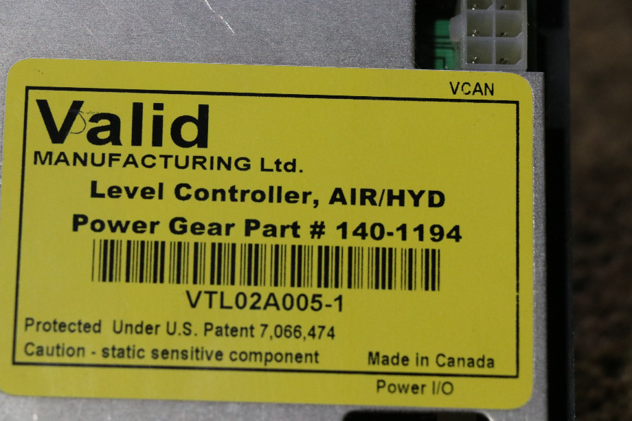 USED RV/MOTORHOME VALID AIR/HYD LEVEL CONTROLLER TOUCH PAD 140-1194 / VTL02A005-1 FOR SALE RV Components 