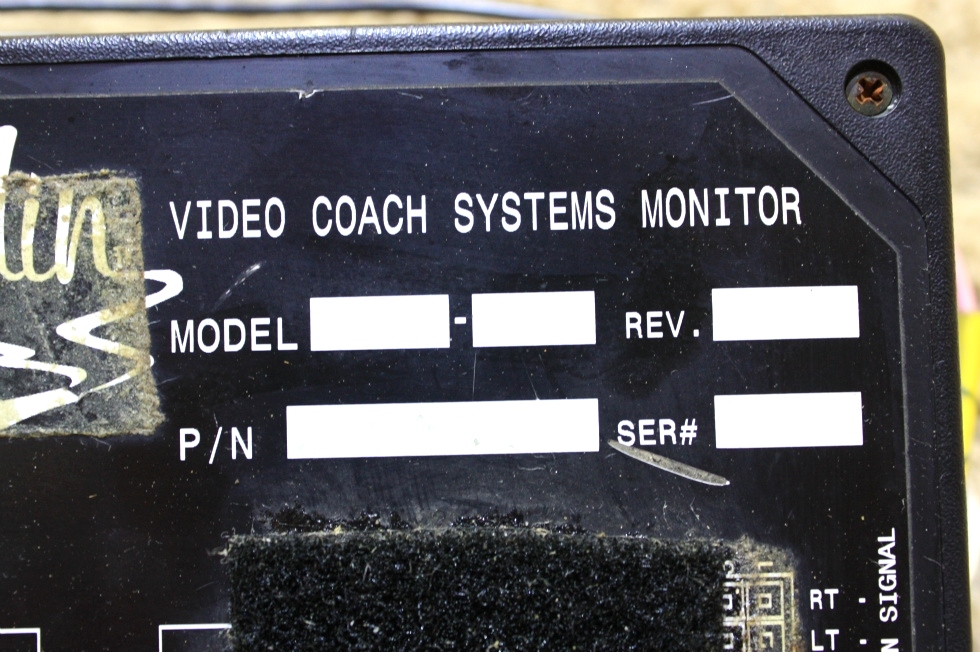 USED ALADDIN VIDEO COACH SYSTEM MONITOR WITH WIRE HARNESS FOR SALE RV Components 