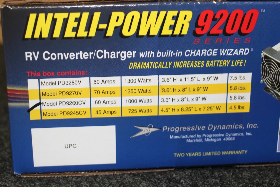NEW INTELLI-POWER 60 AMP ELECTRONIC POWER CONVERTER W/ BUILT IN CHARGE WIZARD P/N: PD9260-CV RV Components 