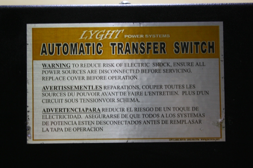 USED LYGHT POWER SYSTEM MOTORHOME AUTOMATIC TRANSFER SWITCH LPT50-MRD FOR SALE RV Components 