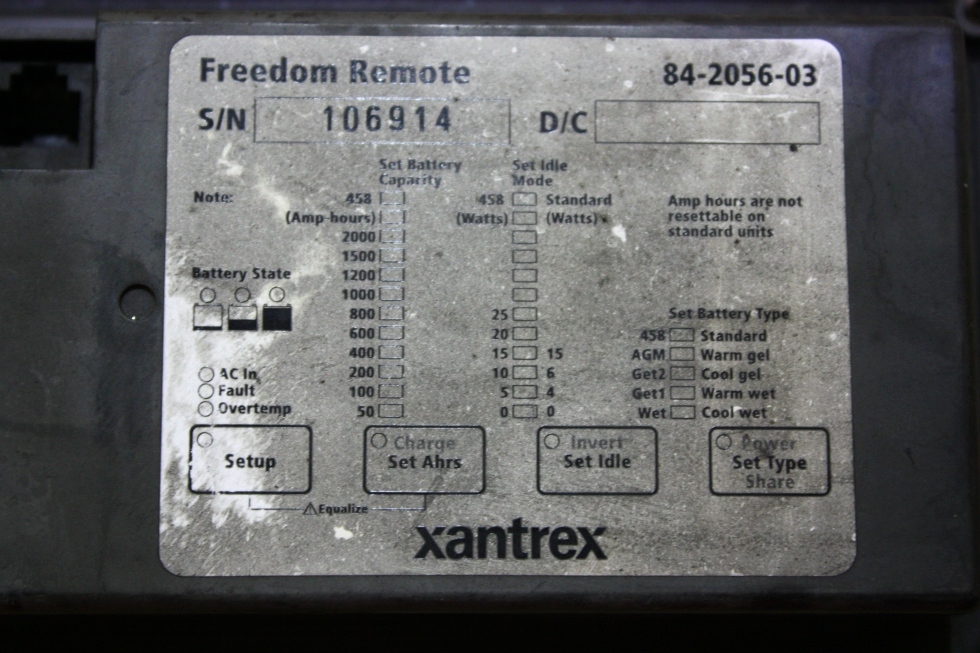 USED XANTREX FREEDOM REMOTE 84-2056-03 MOTORHOME PARTS FOR SALE RV Components 