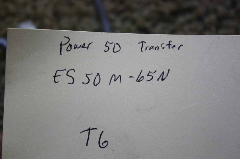 USED POWER 50 TRANSFER RV ES50M-65N AUTOMATIC GENERATOR -SHORELINE TRANSFER SWITCH FOR SALE RV Components 