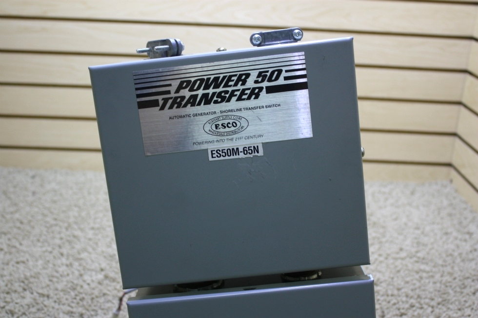 USED POWER 50 TRANSFER RV ES50M-65N AUTOMATIC GENERATOR -SHORELINE TRANSFER SWITCH FOR SALE RV Components 