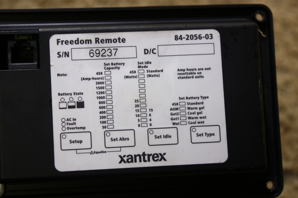 USED XANTREX FREEDOM 84-2056-03 REMOTE MOTORHOME PARTS FOR SALE RV Components 