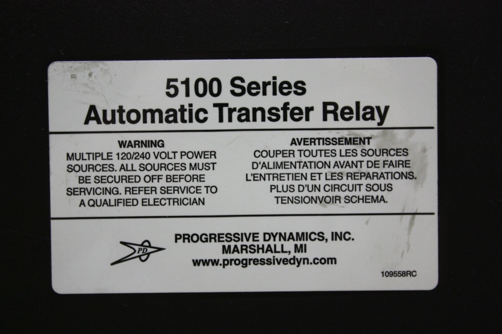 USED PROGRESSIVE DYNAMICS 5100 SERIES AUTOMATIC TRANSFER RELAY PD5120 FOR SALE RV Components 