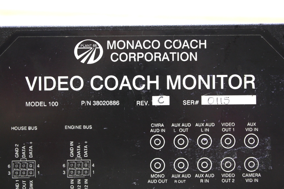 USED MONACO VIDEO COACH MONITOR 38020886 RV PARTS FOR SALE RV Components 