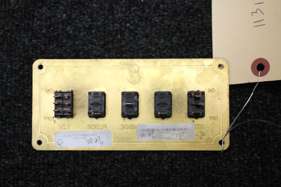 USED POSITRON CORP. 5 SWITCH WALL MOUNT PANEL SIZE: 6 x 3 RV Components 