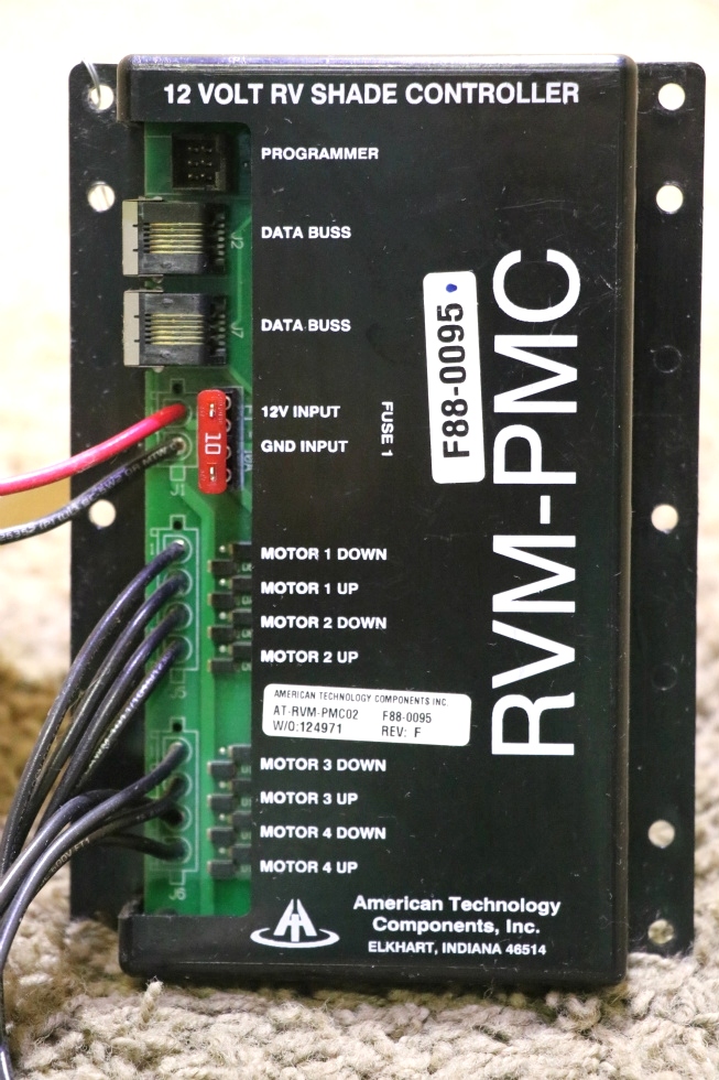 USED F88-0095 AMERICAN TECHNOLOGY COMPONENTS RVM-PMC 12 VOLT RV SHADE CONTROLLER AT-RVM-PMC02 MOTORHOME PARTS FOR SALE RV Components 