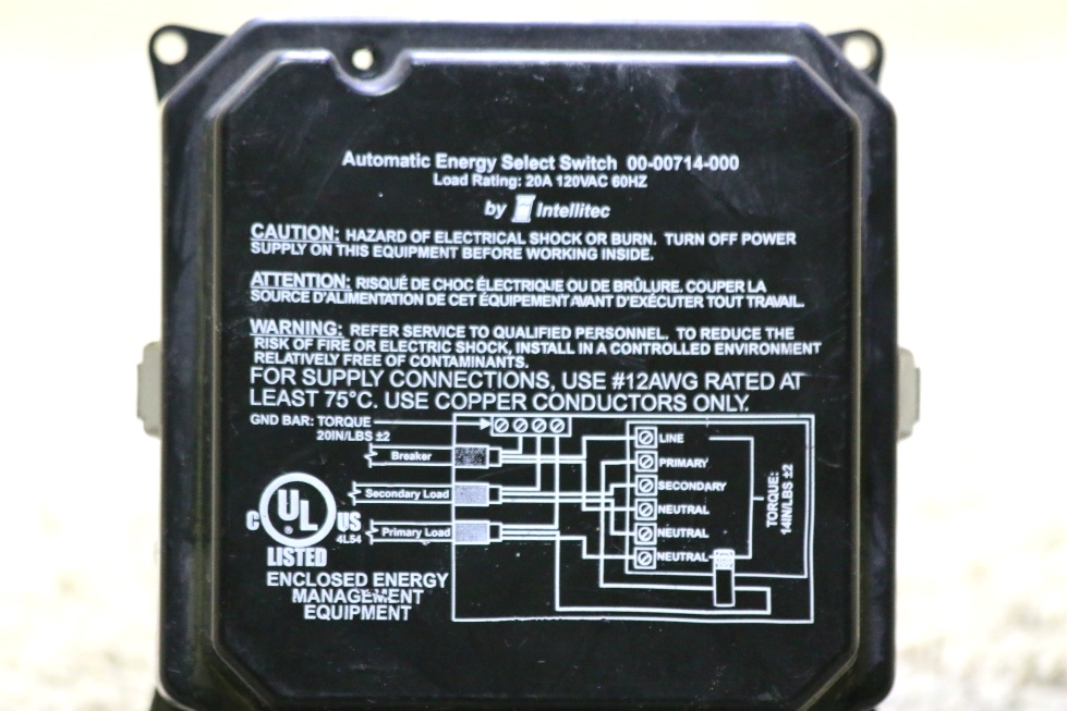USED AUTOMATIC ENERGY SELECT SWITCH 00-00714-000 FOR SALE RV PARTS RV Components 