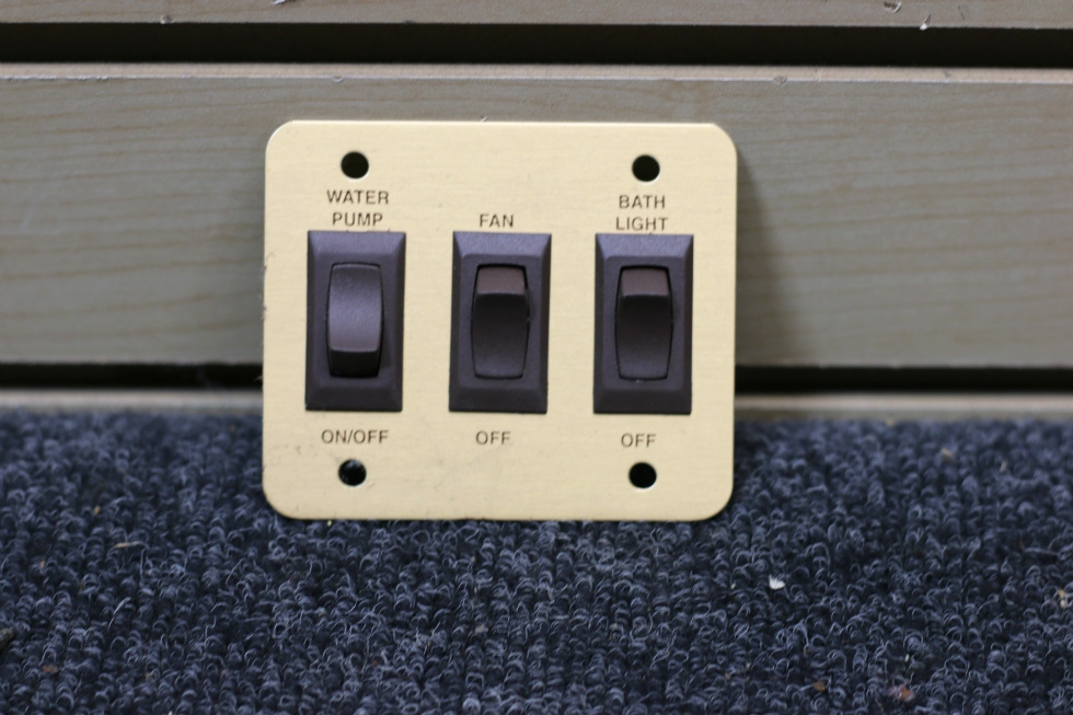 NEW RV TRIPLE SWITCH PANEL - NO MOUNT RV Components 