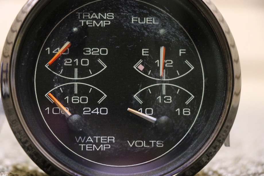 USED 944636 4 IN 1 TRANS TEMP / FUEL / WATER TEMP / VOLTS DASH GAUGE MOTORHOME PARTS FOR SALE RV Components 