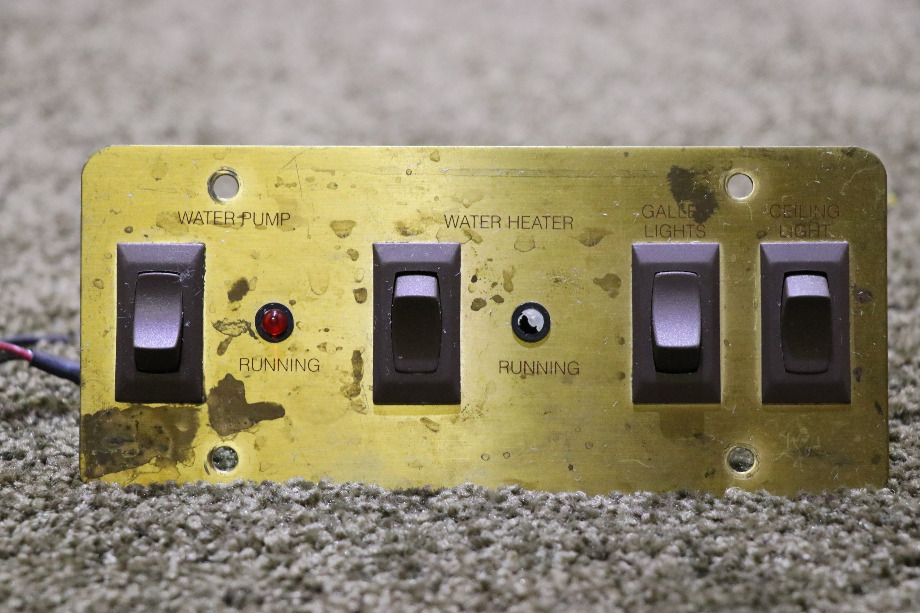 USED MOTORHOME GOLD & BROWN 4 SWITCH PANEL FOR SALE RV Components 