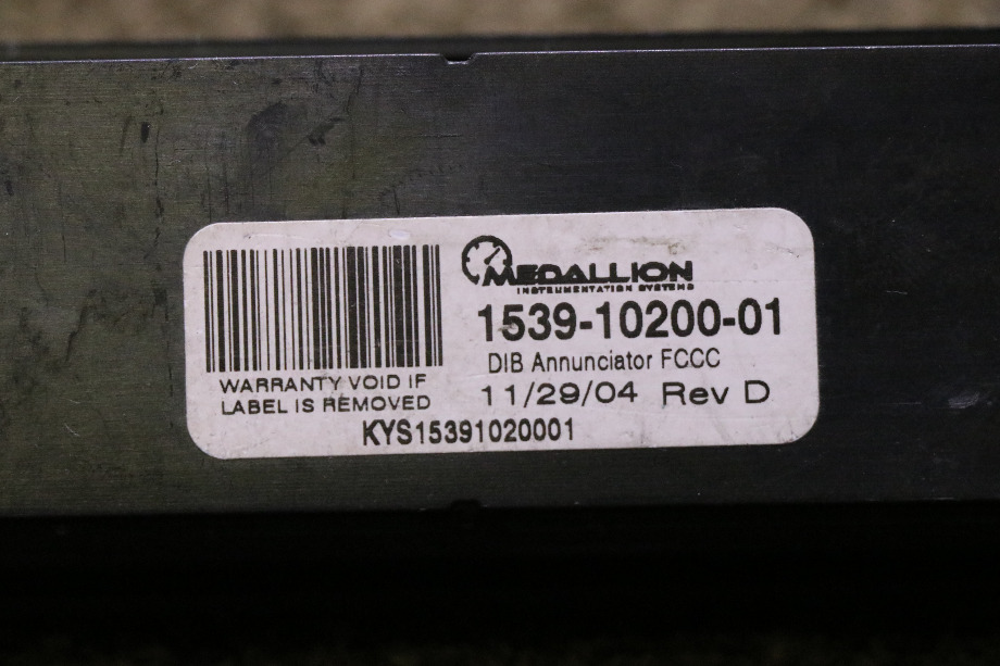 USED 1539-10200-01 MEDALLION WARNING LIGHT BAR MOTORHOME PARTS FOR SALE RV Components 