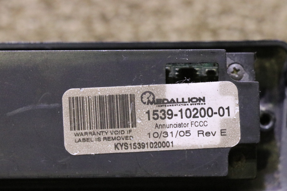 USED MOTORHOME MEDALLION ANNUNCIATOR 1539-10200-01 WARNING LIGHT BAR FOR SALE RV Components 