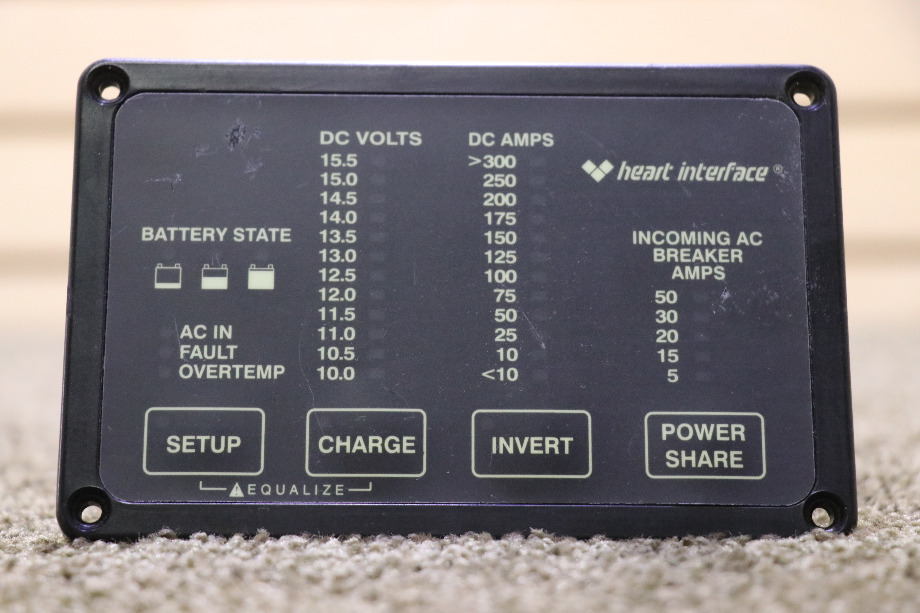 USED HEART INTERFACE 84-2056-03 HEART REMOTE PANEL MOTORHOME PARTS FOR SALE RV Components 