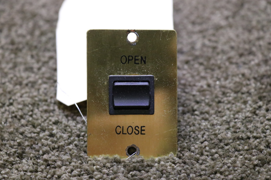 USED OPEN / CLOSE ROCKER SWITCH GOLD/BRASS PANEL RV/MOTORHOME PARTS FOR SALE RV Components 