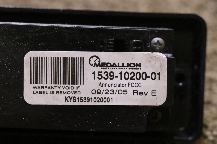 USED MEDALLION ANNUNCIATOR 1539-10200-01 RV PARTS FOR SALE RV Components 