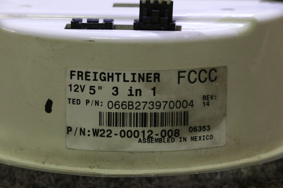 USED RV/MOTORHOME W22-00012-008 FREIGHTLINER 3 IN 1 TACHOMETER / FUEL / VOLT DASH GAUGE FOR SALE RV Components 