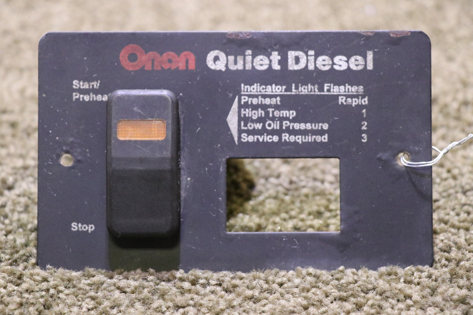 USED RV ONAN QUIET DIESEL CONTROL SWITCH PANEL FOR SALE RV Components 