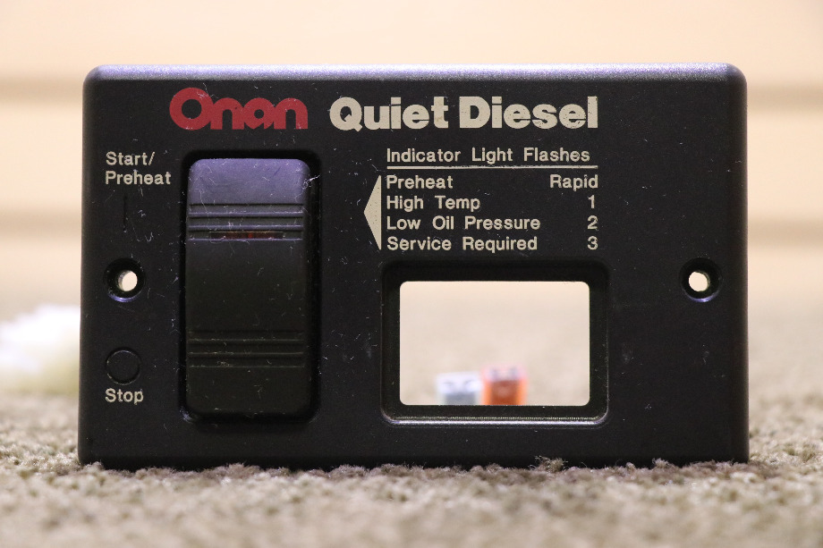 USED 300-495103 ONAN QUIET DIESEL CONTROL SWITCH PANEL RV/MOTORHOME PARTS FOR SALE RV Components 