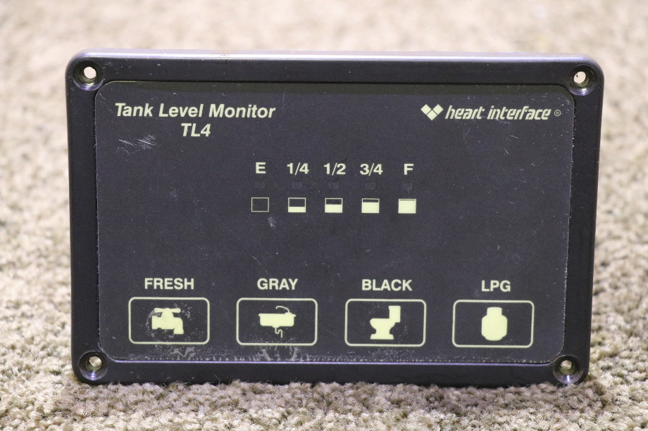 USED MOTORHOME HEART TANK LEVEL MONITOR TL4 PANEL FOR SALE RV Components 