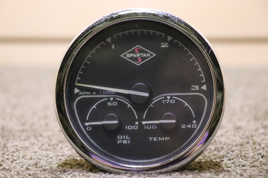 USED RV 3 IN 1 SPARTAN TACH / OIL / TEMP DASH GAUGE 00041318 FOR SALE RV Components 