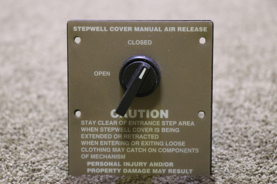 USED RV/MOTORHOME STEPWELL COVER MANUAL AIR RELEASE SWITCH PANEL FOR SALE RV Components 