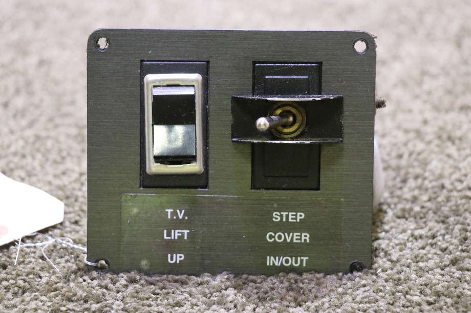 USED RV T.V. LIFT UP & STEP COVER IN/OUT SWITCH PANEL FOR SALE RV Components 